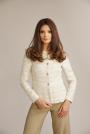 Women's jacket elegant model boucle in ecru color 41903-825