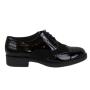 Pantofi de culoare neagră cu aspect lucios din piele pentru femei 614-01lak