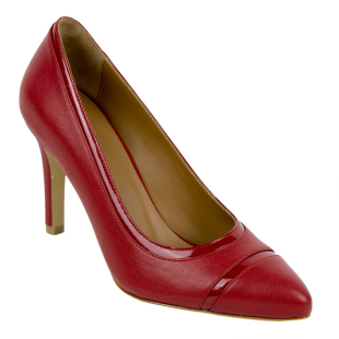 Women's shoes elegant high heel 9 cm red genuine leather 19122RED