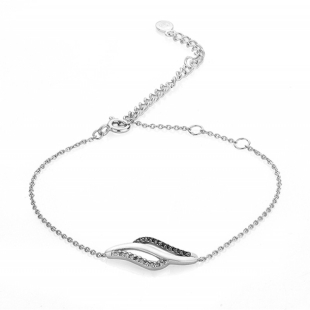 Silver bracelate with zircons MR2829B Swan