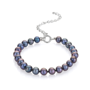 Bracelate with fresh water black pearls R0488BB Swan