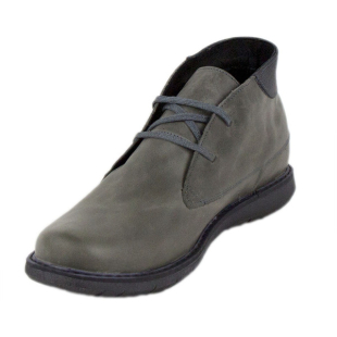 Men's grey leather boots with warm lining 20553