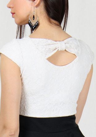 Wide black skirt dress with white lace top BF RUMENA