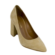 Дамски официални обувки в бежово с патешки ток 9121BEIGE