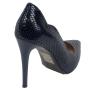 Pantofi în tentă bleumarin din piele cu aspect de șarpe pentru femei 32931