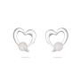 Silver heart pendant necklace with natural white pearl LA123EW Swan