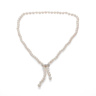 Freshwater white rice shape pearls necklace RICE80NW Swan