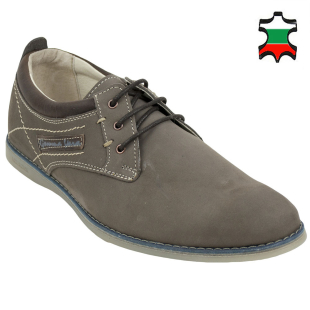 Men's grey nubuck leather shoes