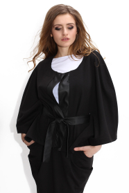 Black coat with leather elements Avangard