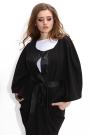 Black coat with leather elements Avangard