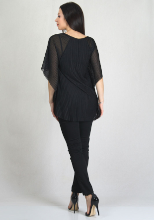Elegant black wide cut tunic BF RUMENA