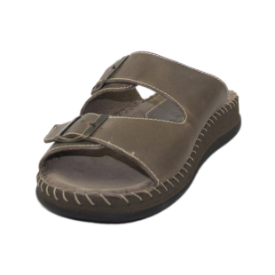 Brown genuine leather men's slippers 8841-22-01CAFE