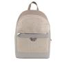 Women's backpack bag with front zipper with beige pattern of flowers 850-102