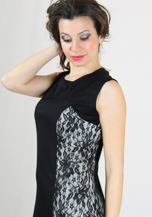Black dress with white with lace sides BF RUMENA