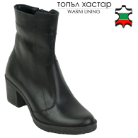 Дамски боти от естествена кожа с нисък ток 32441