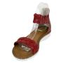 Women's red leather sandals 33665