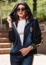 Women's denim jacket with a hood and decoration Avangard