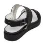 Women's black leather straps sandals 33731