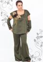 Pantaloni maxi în culoarea verde de damă Ilina