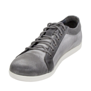 Men's grey leather shoes 33706