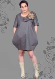 Denim maxi dress with flower decoration ILINA Fashion