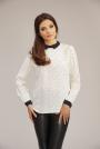 Elegant women's polka dot blouse with collar 81834-230-900