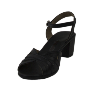 Sandale de damă cu toc mic în negru 925BLACK