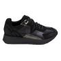Дамски спортни черни маратонки от естествена кожа 3018BLACK