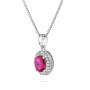 Silver necklace with ruby and zircons RUB779N Swan