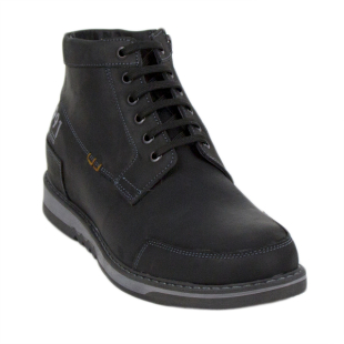 Men's winter boots made of black genuine leather 93178NERO