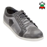 Pantofi sport gri din piele naturală pentru bărbați 33706