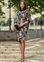 Women dress in color pattern with scarf collar Avangard