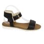 Women's black colour leather sandals 33658