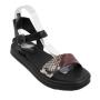 Women's elegant sandals with snakeskin effect in red 20626-1448RED