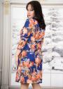 Women's evening dress in blue color with large flowers Avangard