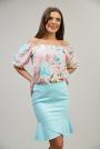 Cropped pink floral blouse 82214-710