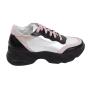 Women's sneakers made of genuine leather in black, silver and natural suede in powder color 21236
