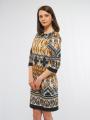 Women's dress in mustard color of flowers 8170