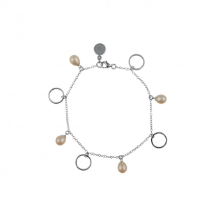 Silver bracelate with fresh water white pearls ISL0035W Swan