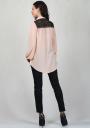Elegant light peach shirt with black lace BF RUMENA