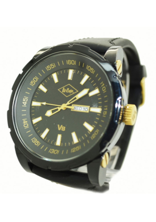 Черен мъжки спортен часовник със златисти елементи Lee Cooper LC-1559G-L