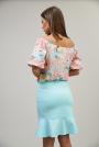 Cropped pink floral blouse 82214-710