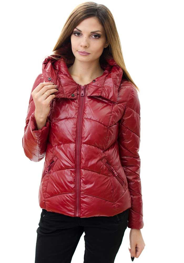 guess red winter jacket