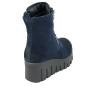 Women's boots dark blue suede leather with warm lining on platform