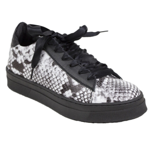 Women's sneakers natural leather black color imitation snake skin MATISA05