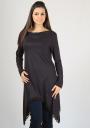 Brown longsleeve tunic with lace RUMENA