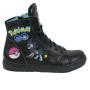 Women's shoes sport casual black leather with pokemons