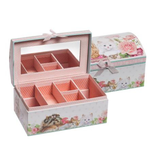 Square jewelry box with kitten and dog 951551