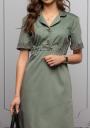 Women's elegant dress in red color with buttons Avangrard 