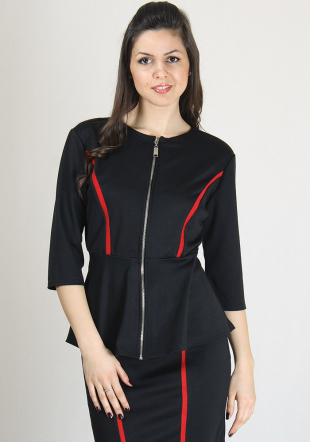 Black blazer with red stripes BF RUMENA